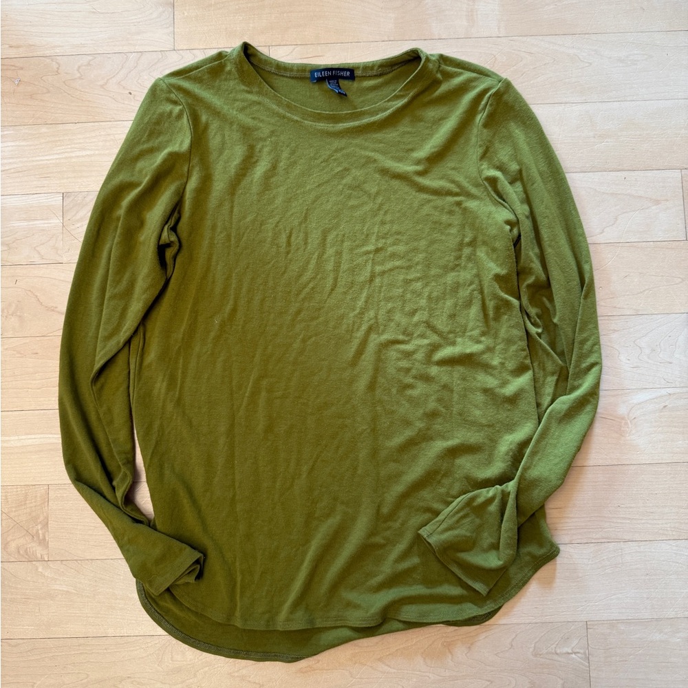 Eileen Fisher Soft Viscose Blend Long Sleeve Tee